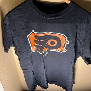 NHL Fanatics Mens Flyers Logo Pennsylvania Tee Color Black Size Large